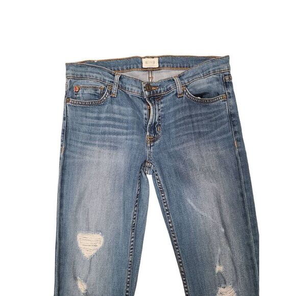 Hudson Straight Jeans Womens 27 Blue Denim Mid Rise Distressed 5-Pockets Casual - Picture 3 of 7